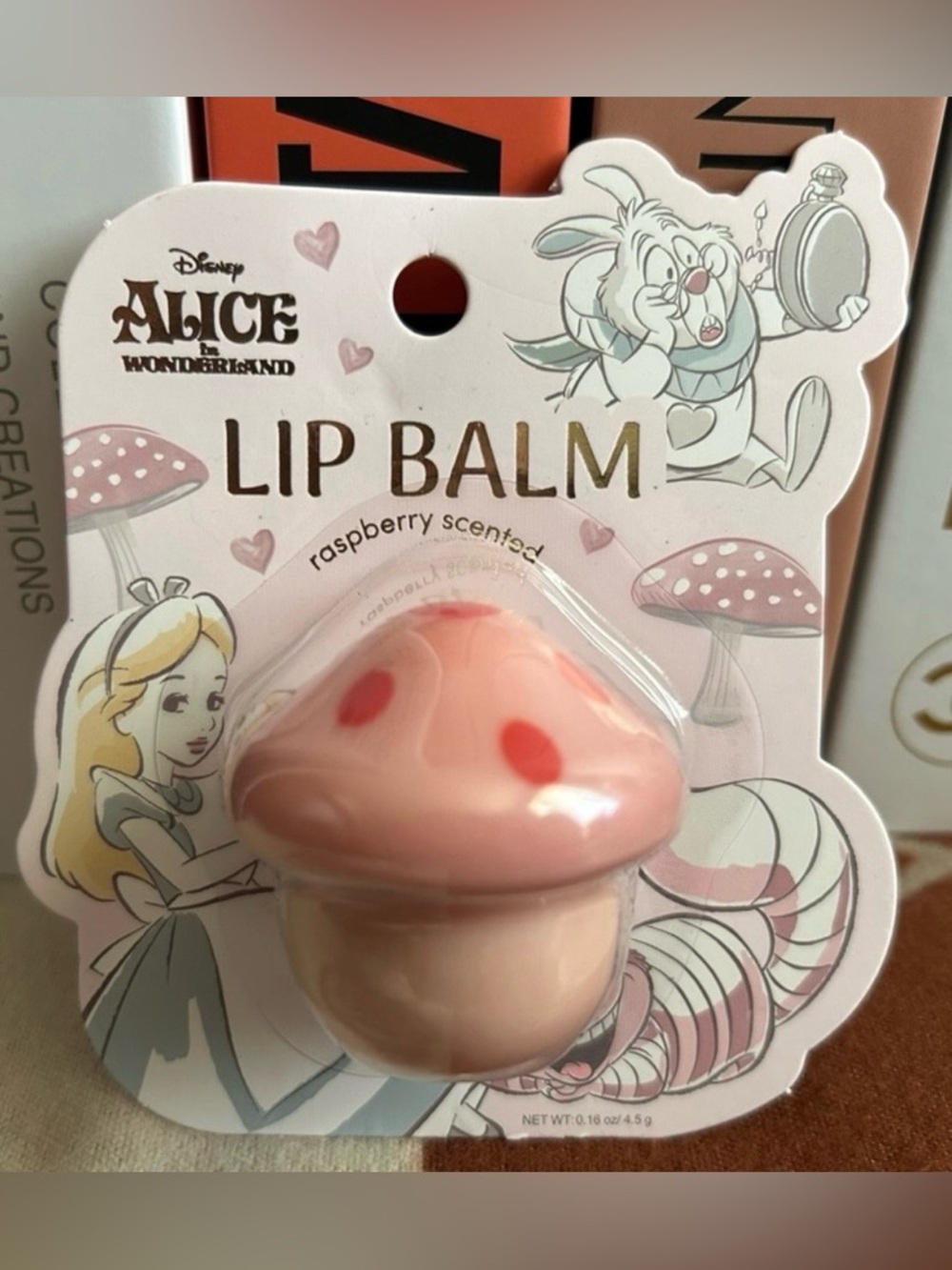 💎 NEW 💎Disney Alice In Wonderland Mushroom Lip Balm - Raspberry Scented 💎